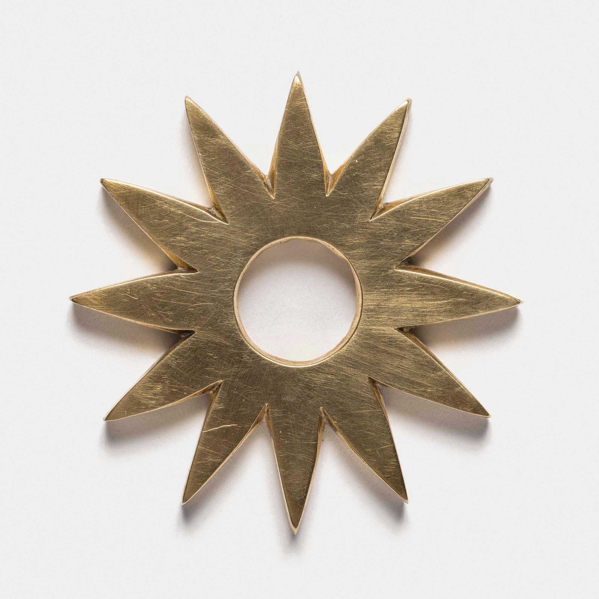Brass #40, 1950, Hand-cut brass, 3 x 3 x 1/4 in. (7.6 x 7.6 x 0.6 cm)
– The Richard Pousette-Dart Foundation