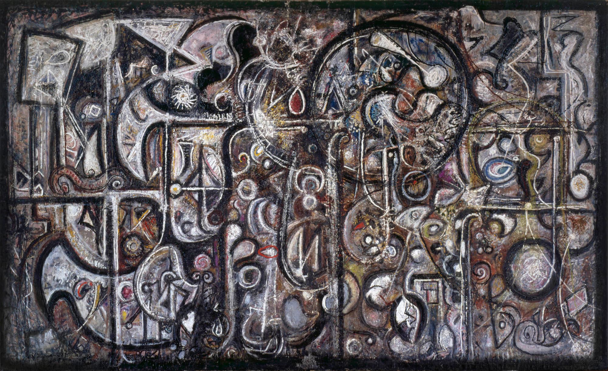 _Symphony Number 1, The Transcendental,_ 1941–42, oil on canvas, 86 x 140 ½ in. (218.4 x 356.9 cm). The Metropolitan Museum of Art, New York, Purchase, Lila Acheson Wallace Gift (1996.367)
– The Richard Pousette-Dart Foundation