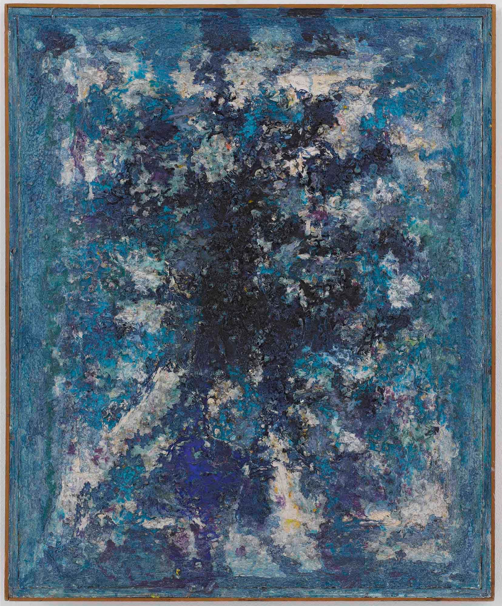 Blue Scroll, 1958, Oil on linen in artist's frame, 37 x 29 1/2 in. (94 x 74.9 cm)
– The Richard Pousette-Dart Foundation