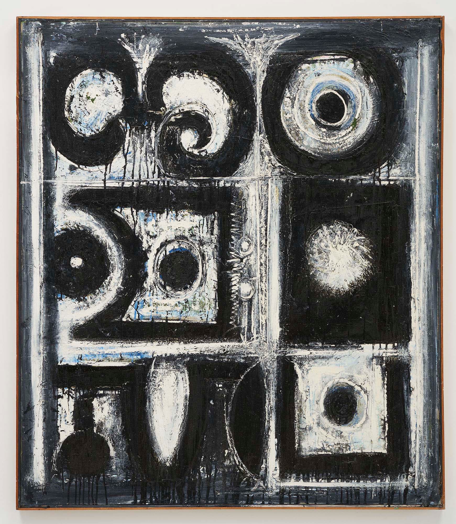 Black Intervals, 1949–50, Oil on linen, 56 x 49 in. (142.2 x 124.5 cm)
– The Richard Pousette-Dart Foundation