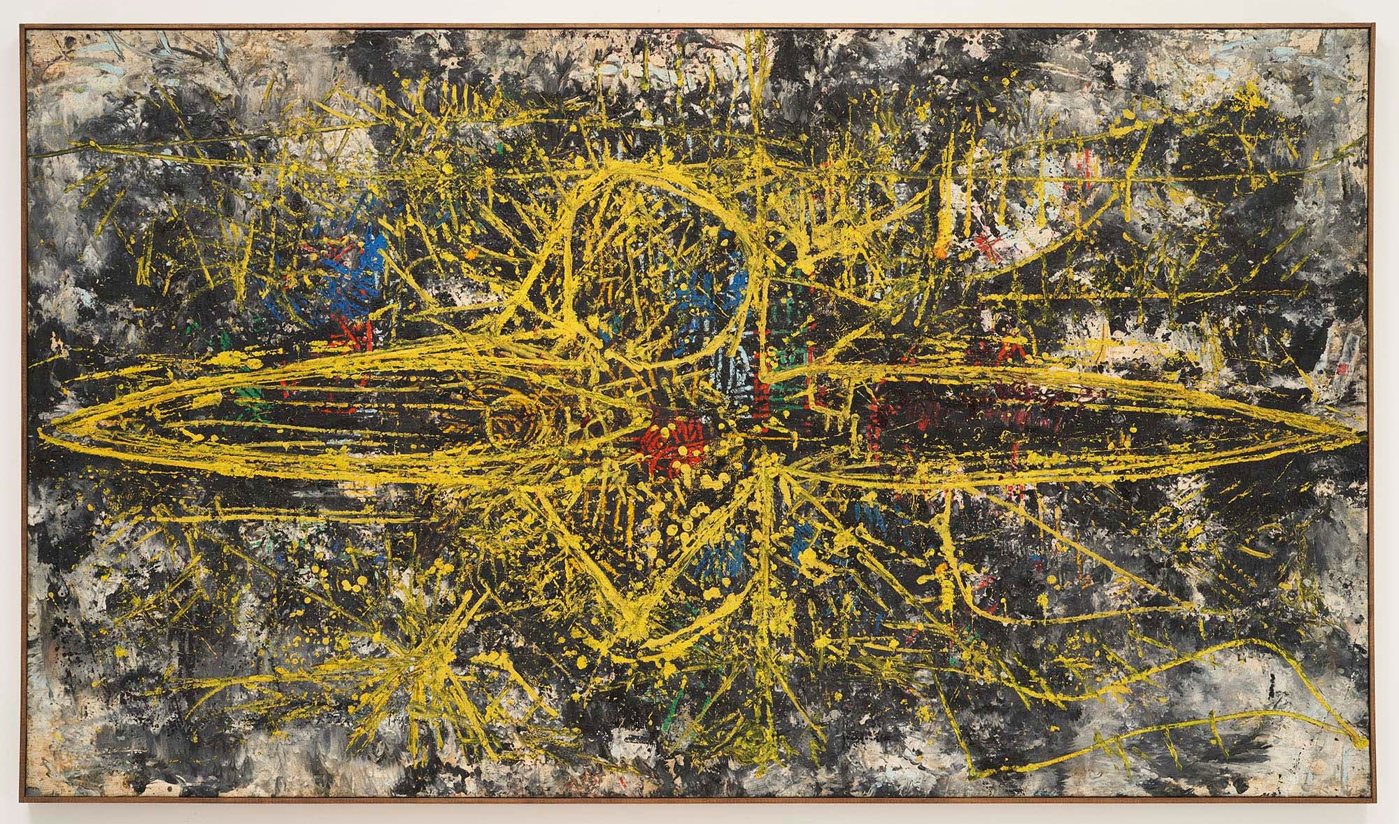 Icarus, 1951, Oil on linen, 41 1/2 x 72 1/4 in. (105.4 x 183.5 cm)
– The Richard Pousette-Dart Foundation