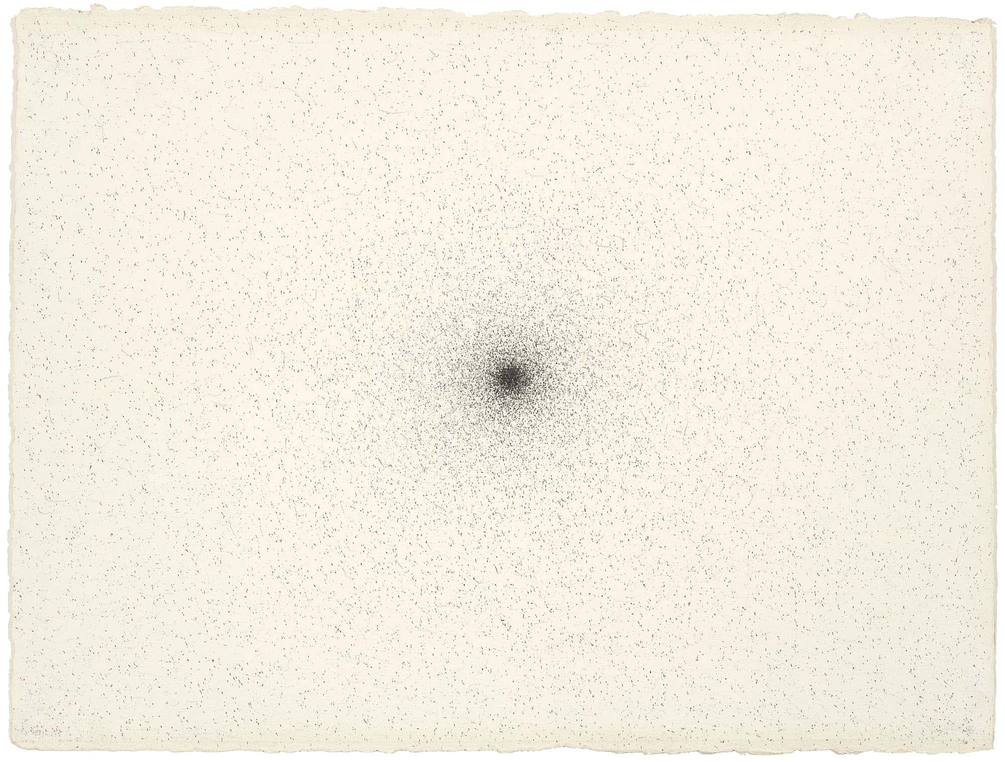 Particle Implosion, 1976, Graphite on paper, 22 1/2 x 30 in. (57.2 x 76.2 cm)
– The Richard Pousette-Dart Foundation