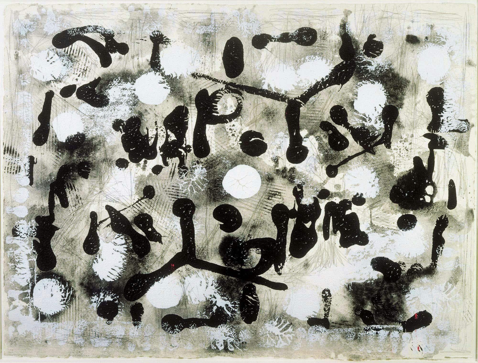 Immortal Prints
1978
Acrylic and graphite on paper
22 1/2 x 30 in. (57.2 x 76.2 cm)
The Phillips Collection, Washington, D.C., Gift of Luther W. Brady (2009.012.0001)
 – The Richard Pousette-Dart Foundation