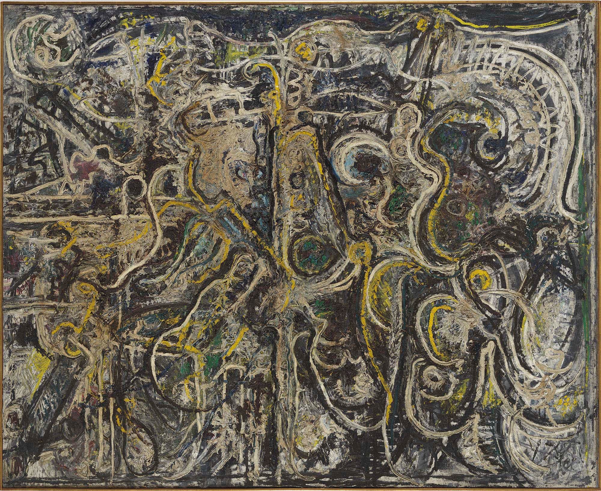 Forestness, 1946, Oil on linen, 43 x 51 1/2 in. (109.2 x 130.8 cm)
– The Richard Pousette-Dart Foundation