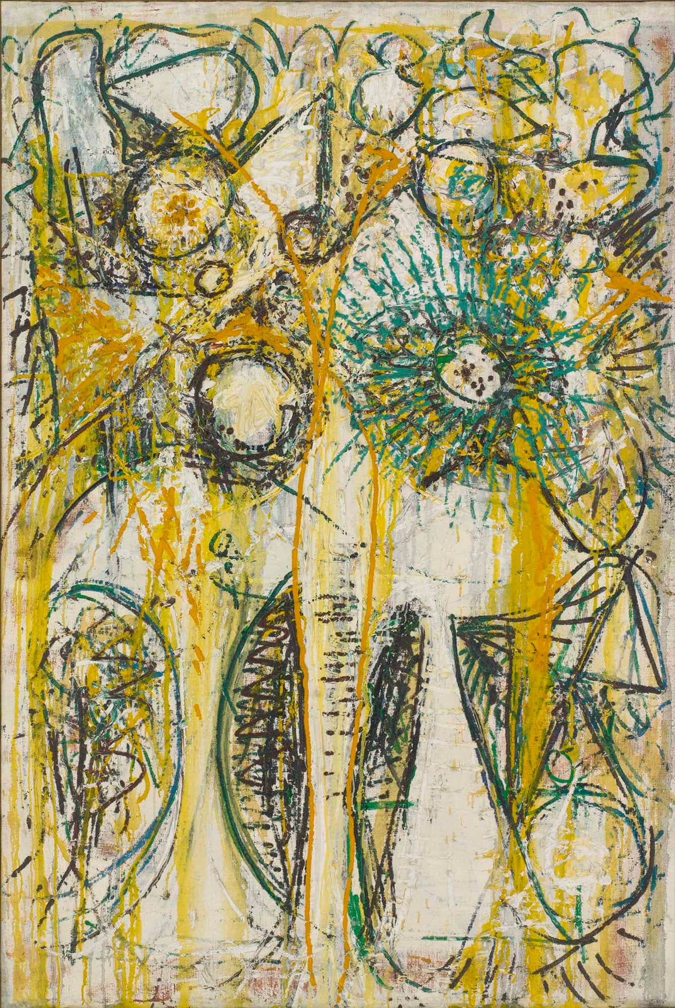 East River Sun, 1947–48, Oil on linen, 56 x 37 1/2 in. (142.2 x 95.2 cm)
– The Richard Pousette-Dart Foundation