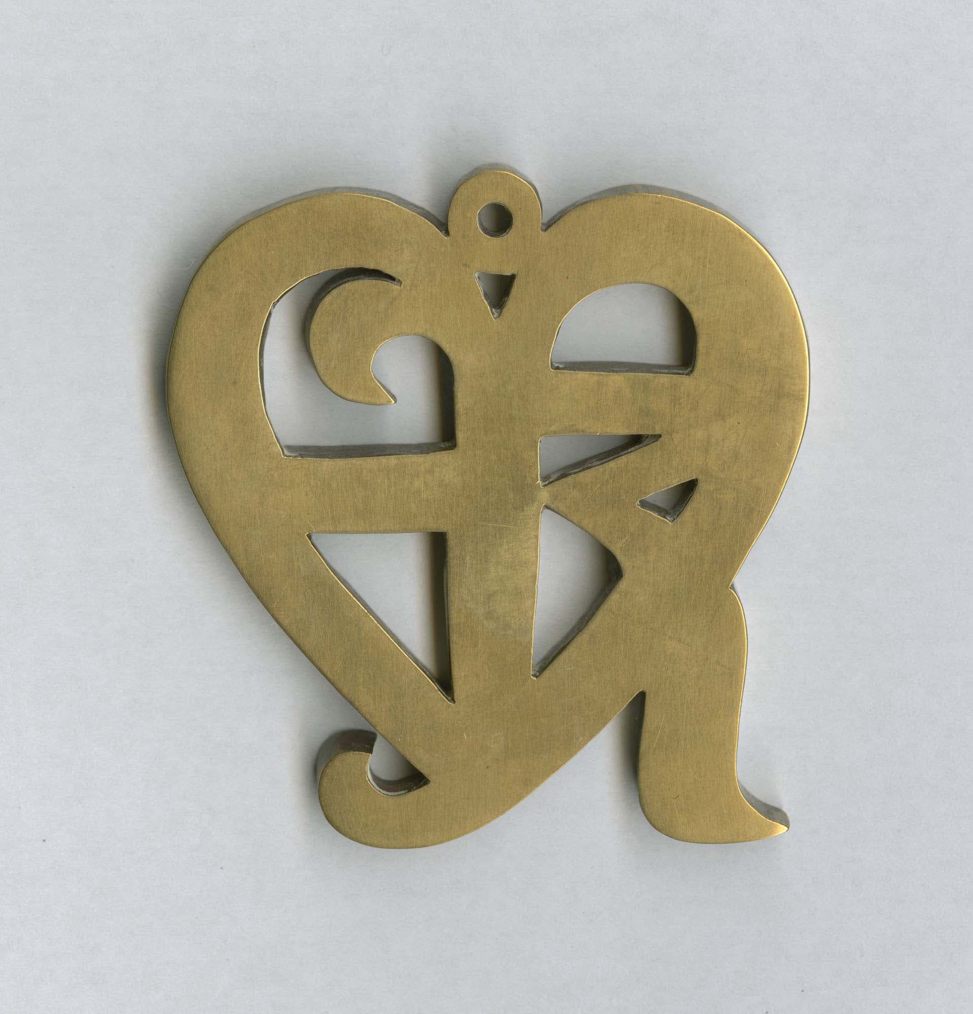 Brass #72, 1942, Hand-cut brass, 2 5/8 x 2 1/2 x 1/4 in. (6.7 x 6.4 x 0.6 cm)
– The Richard Pousette-Dart Foundation