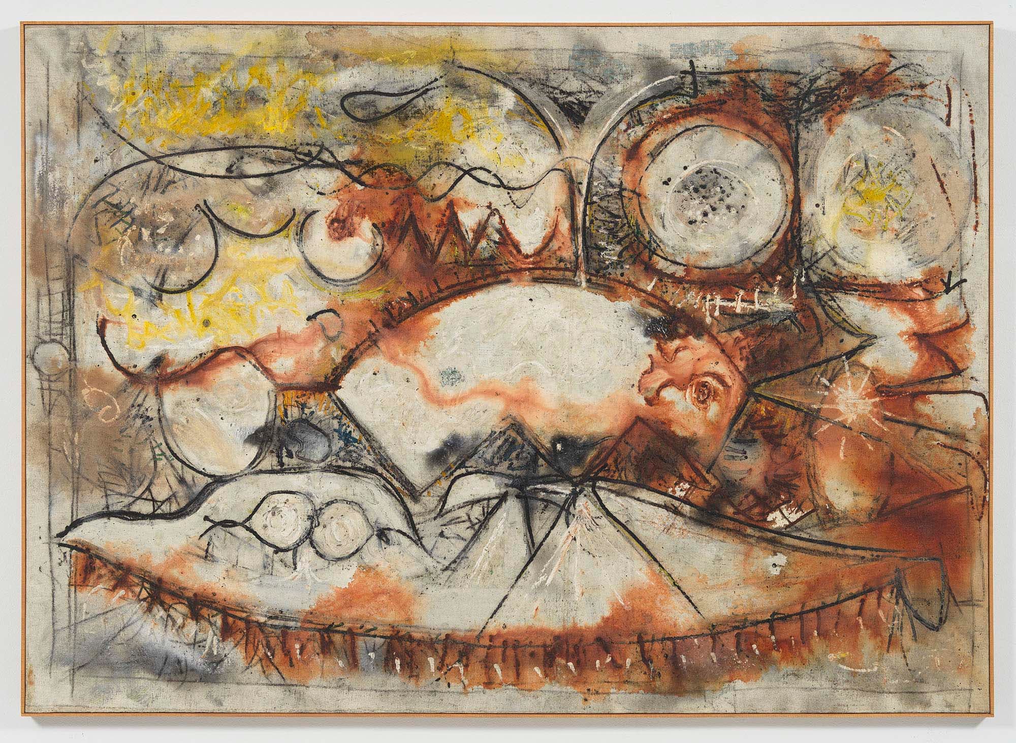 Sea Birth, 1950, Oil on linen, 56 x 78 1/2 in. (142.2 x 199.4 cm)
– The Richard Pousette-Dart Foundation