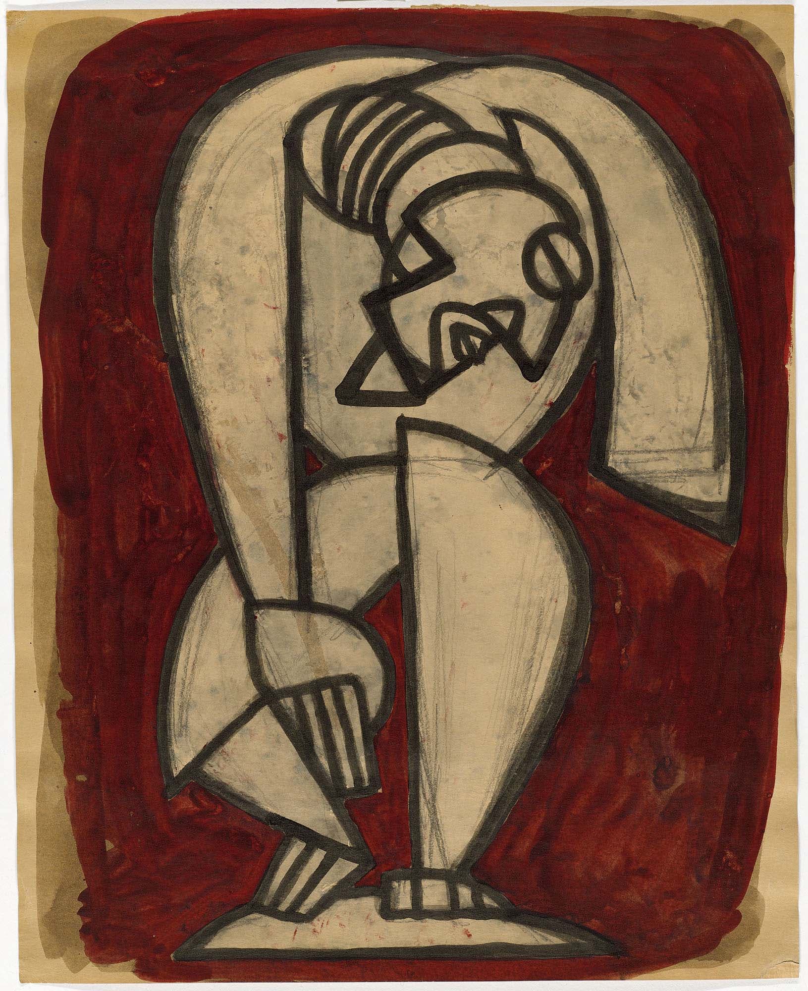 Agony, 1930s, Graphite ink, and wash on paper
18 1/2 x 14 7/8 in. (47 x 37.8 cm)
– The Richard Pousette-Dart Foundation