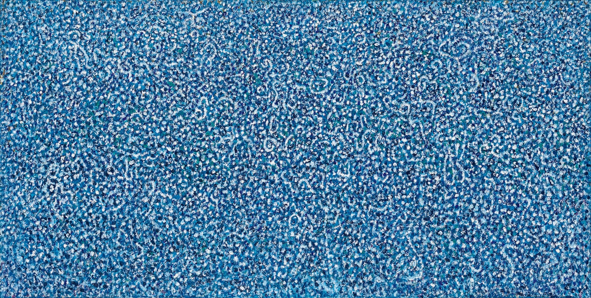 Presence Blue Amaranth III, 1975–76, Acrylic on linen, 28 x 50 in. (71.1 x 127 cm)
– The Richard Pousette-Dart Foundation