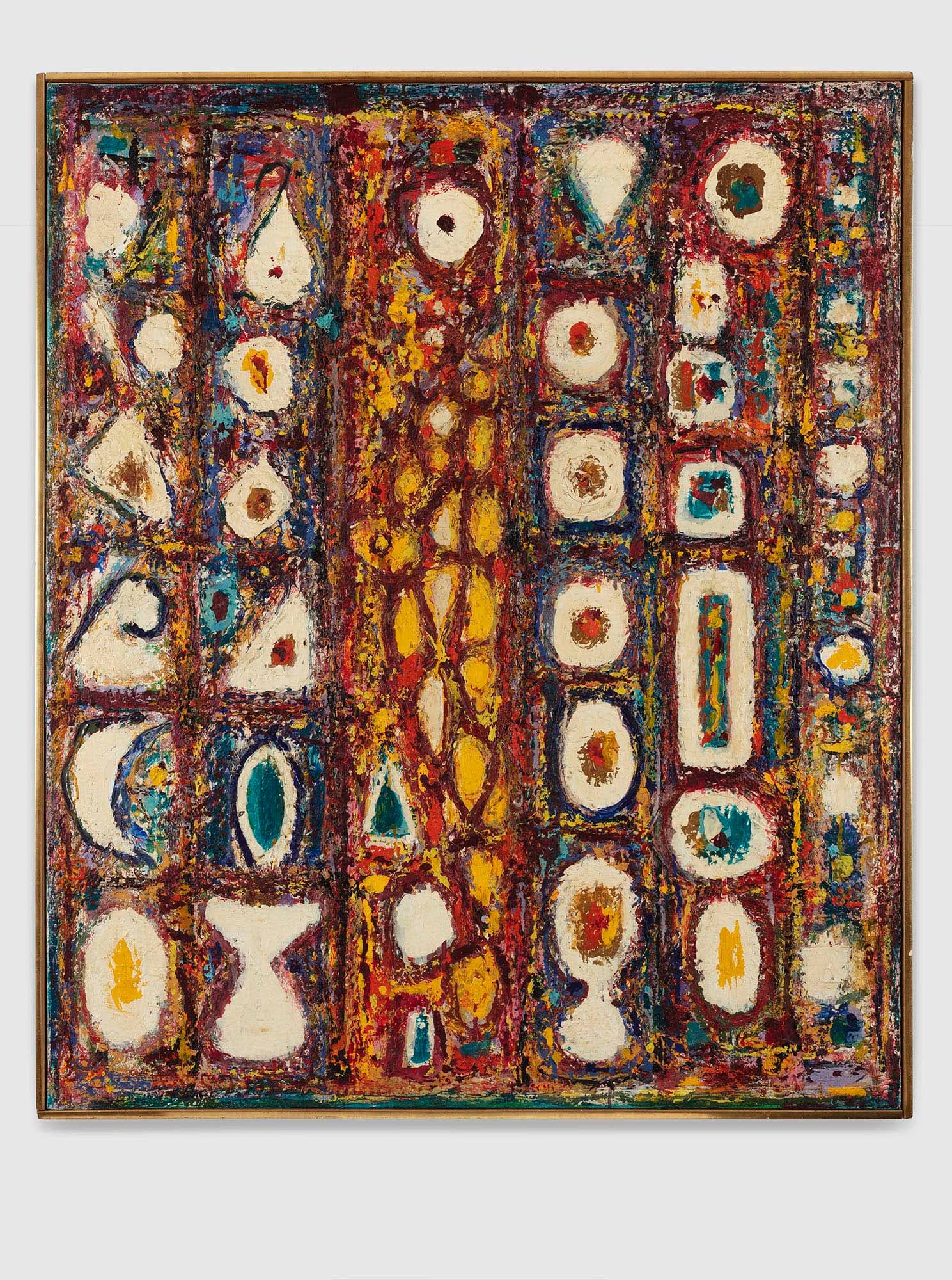 Le Bijou, 1957, Oil on canvas, 43 1/4 x 36 in. (109.9 x 91.4 cm)
– The Richard Pousette-Dart Foundation