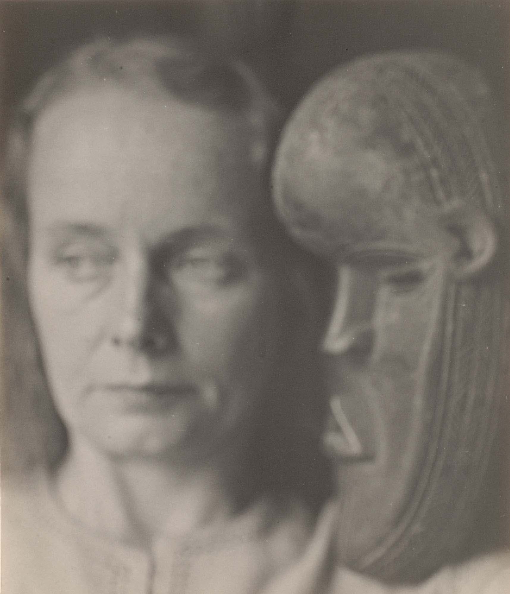 Betty Parsons with Mask
1948
Gelatin silver print
15 1/2 x 13 1/4 in. (39.4 x 33.6 cm)
– The Richard Pousette-Dart Foundation